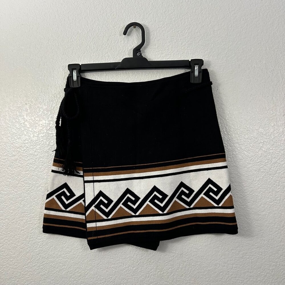 Talula Aritzia Bourlet Jaquard Knit Wrap Skirt Aztec Print - Picture 2 of 7